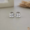 Prinzessinnen-Schliff Moissanit-Stecker in Sterlingsilber