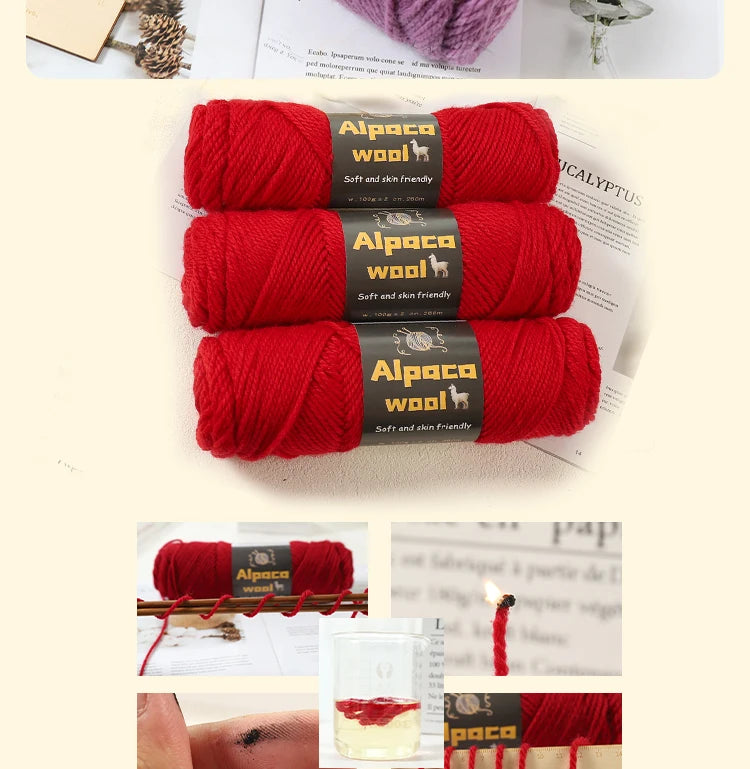 Chunky Alpaca Wool Knitting Yarn – 500g Multi-Color Set for Cozy Winter Projects