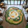 Round Non-Slip Koi Fish Pattern Plush Rug