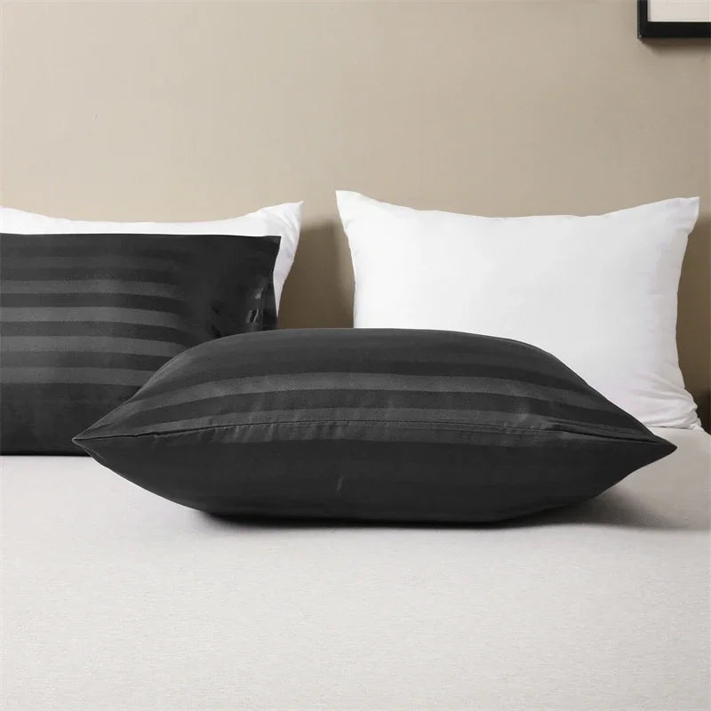 Luxurious Satin Stripe Pillowcase with Envelope Closure