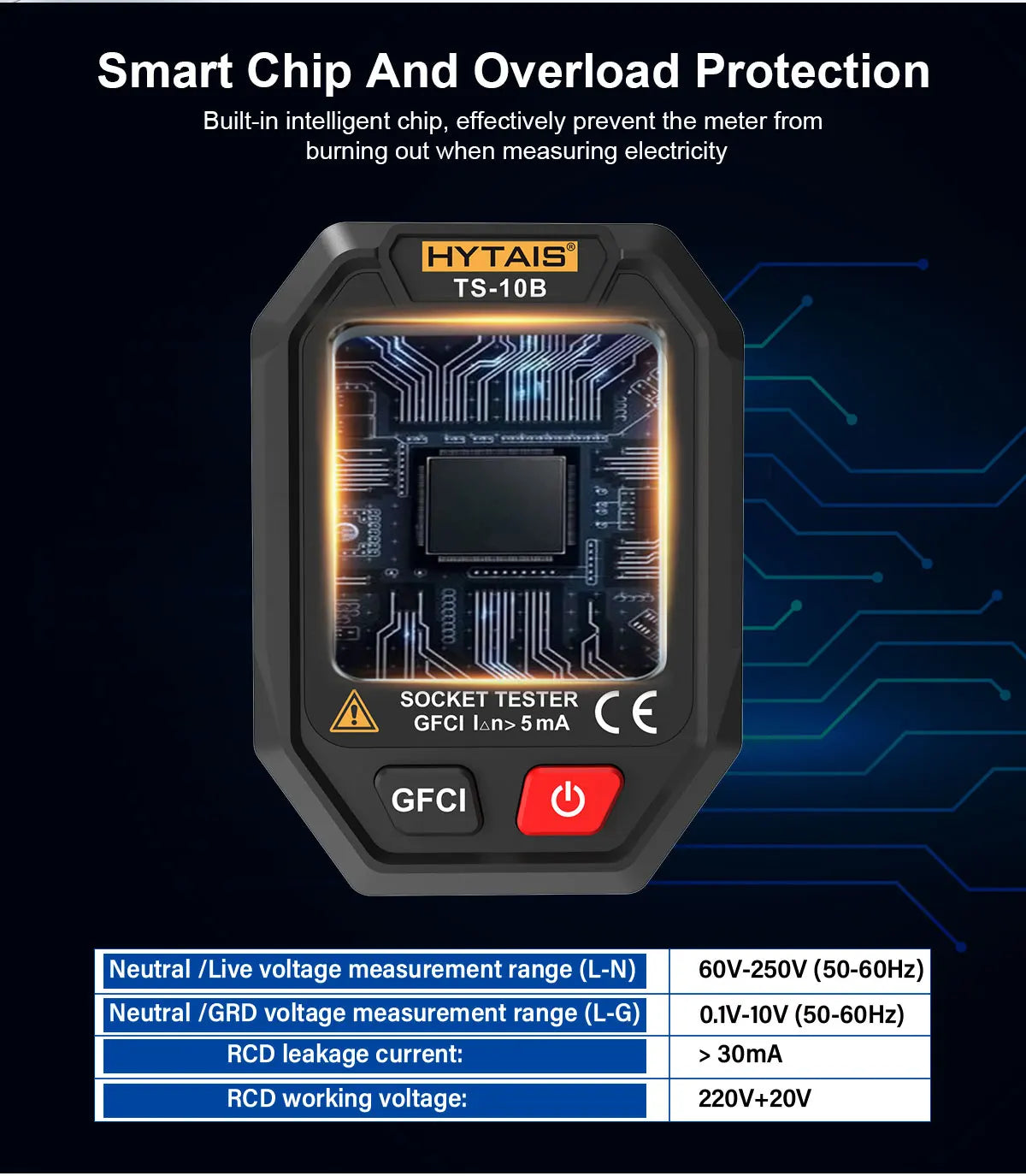 Digital Socket Tester with Large Backlit Display