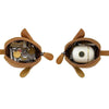 Genuine leather cartoon mouse coin purse with a gold-colored coin inside