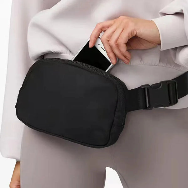 Versatile Nylon Waist Pack with Zippered Pockets