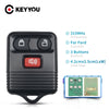 A black replacement remote key fob with three buttons and a red speaker, suitable for Ford vehicles.