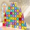 A tower built from colorful, translucent, frosted building tiles with refractive light effects.