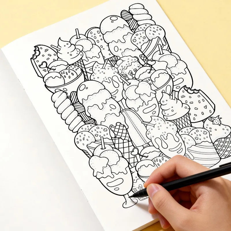Adult Decompression Graffiti Coloring Book with 22 Unique Patterns
