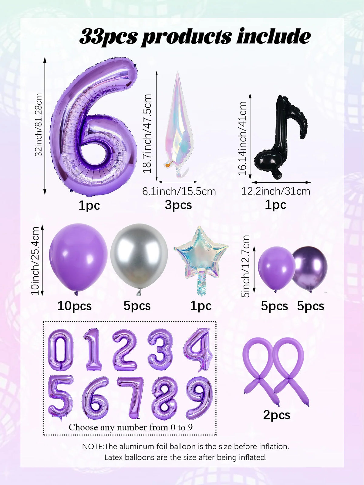 33-Piece K-Pop Music Theme Balloon Pillar Set for Party Decor