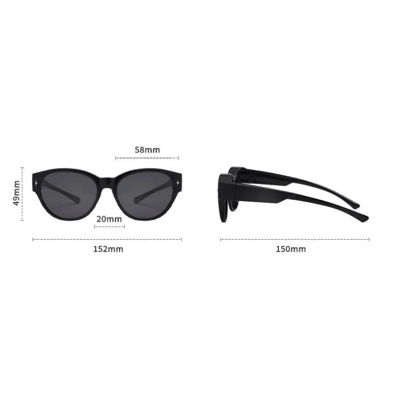 Oversized Cat-Eye Fit-Over Sunglasses