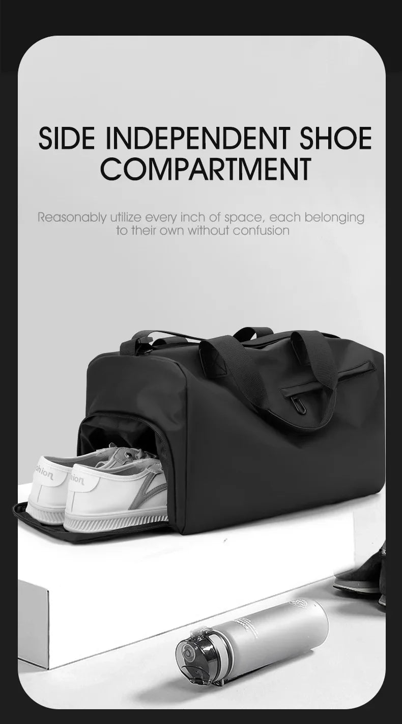 Versatile Travel Gym Bag with Wet/Dry Separation