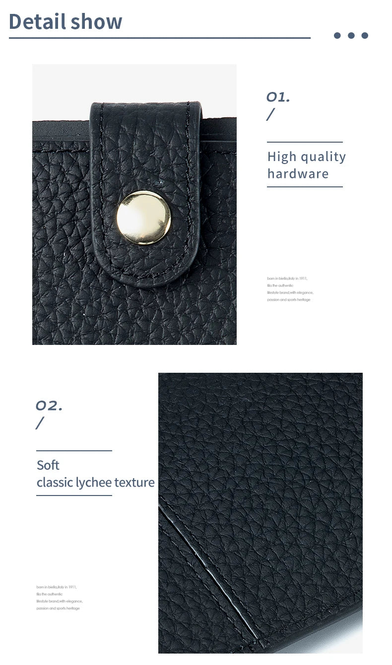 Slim Leather Card Holder with Quick-Access Pull Tab