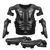 Black kids motocross body armor set including a chest protector and elbow and knee pads