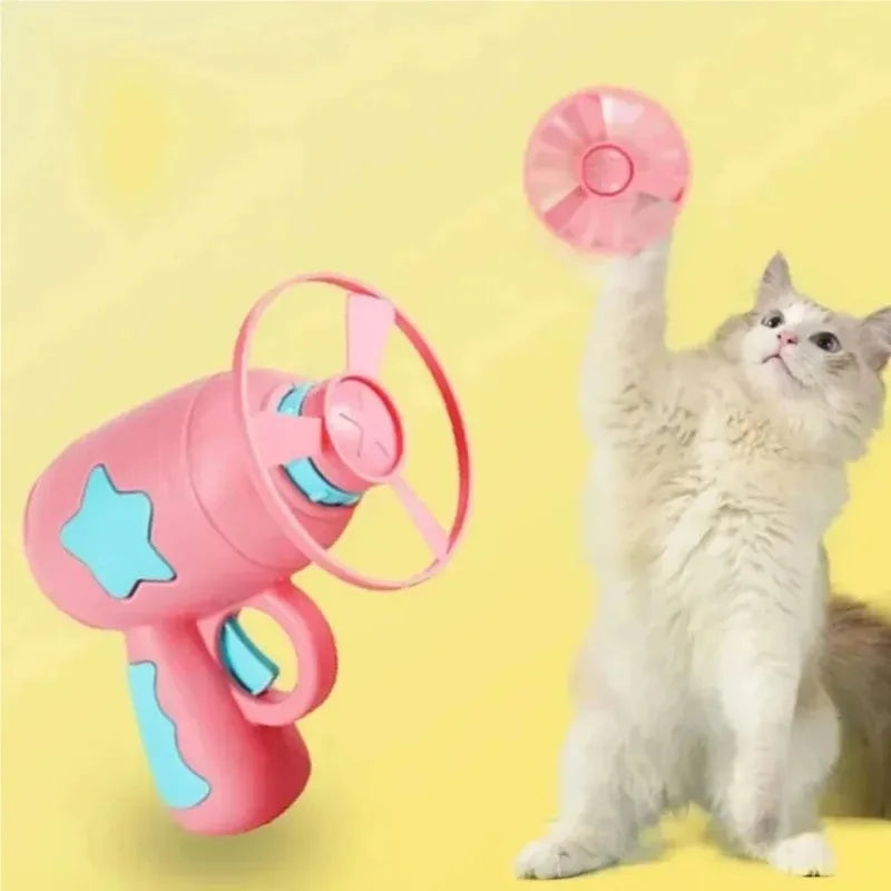 Interactive Cat Launcher with Flying Disc