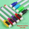 Eight magnetic suction pen caps for whiteboard markers in assorted colors