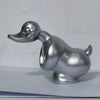 Silver resin duck hood ornament for car or motorcycle decor