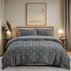 Tufted Boho Chic Duvet Cover Set with Textured Microfiber