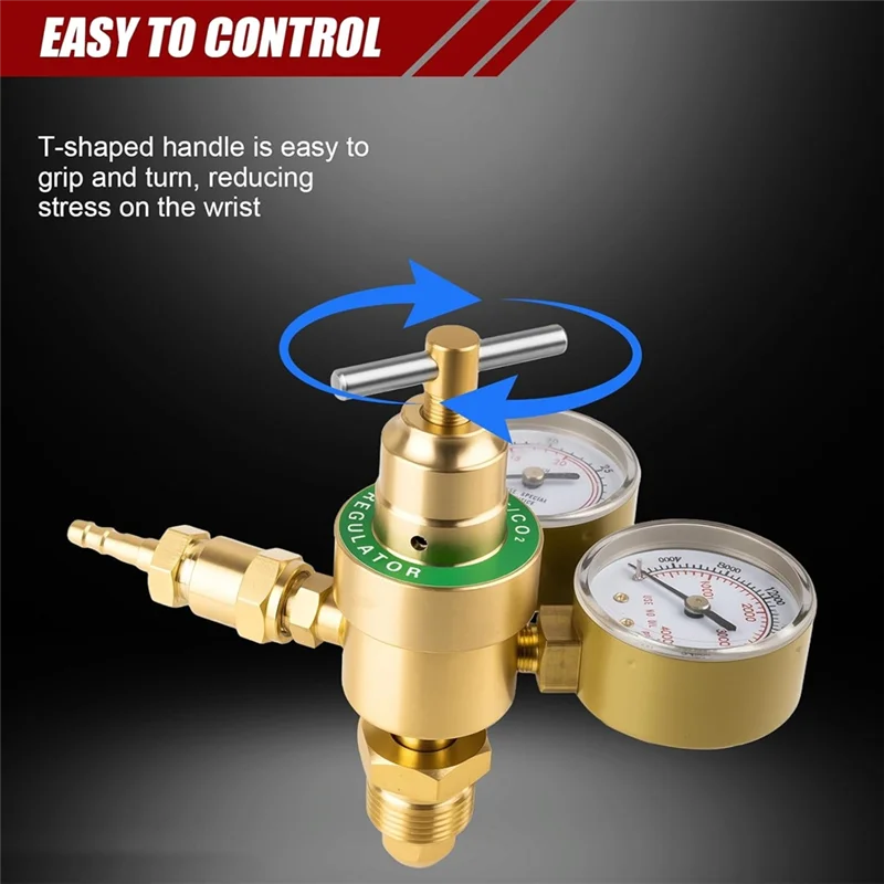 MIG/TIG Welding Gas Regulator with Argon & CO2 Gauge Set and 6.6ft Hose