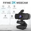 FIFINE 1440p HD Webcam with Microphone and Tripod