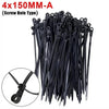 A bundle of black reusable screw-hole cable ties with mounting holes.