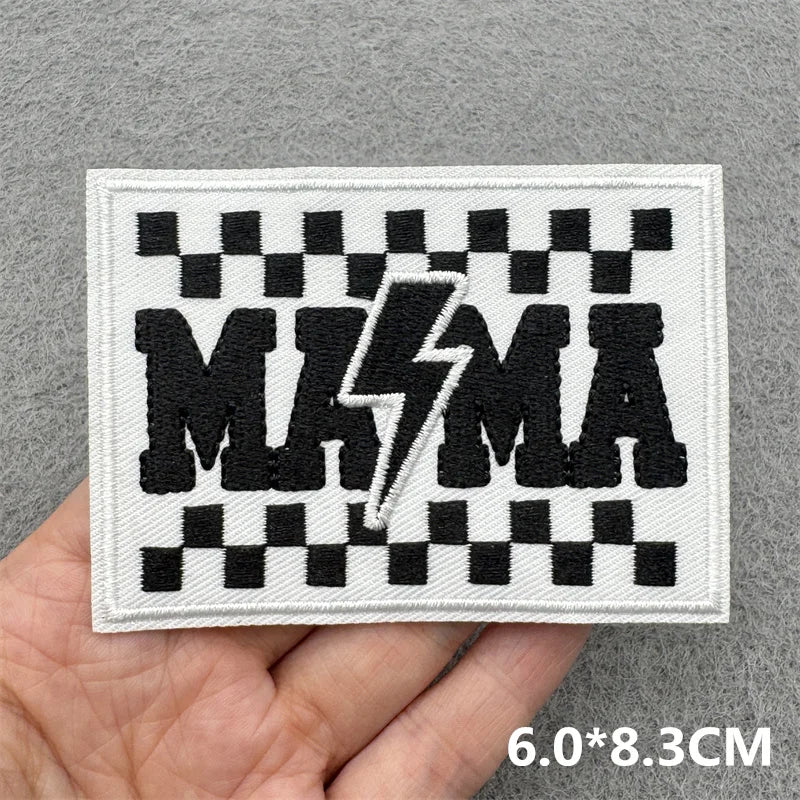 Black & White Racing Flag Embroidered Patches (Iron-On / Sew-On)