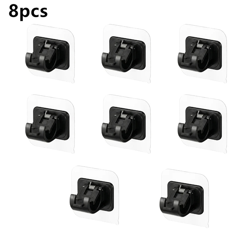 Self-Adhesive Curtain Rod Clamp Hooks – Punch-Free Wall Hanging Holders