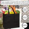 Reusable Non-Woven Grocery Tote Bags, 6-Pack Foldable Shopping Bags with Long Handles