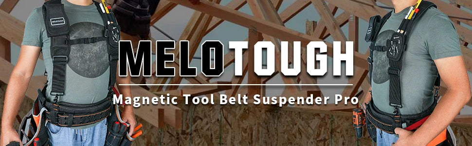 Heavy-Duty Padded Tool Belt Suspenders with Detachable Phone Holder