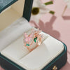 Floral Butterfly Rhinestone Ring — Romantic Adjustable Design