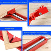 Red aluminum die-casting clamp with a 90-degree angle for woodworking and DIY projects