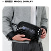 Vintage Leather Men's Clutch Bag with Detachable Waist Strap