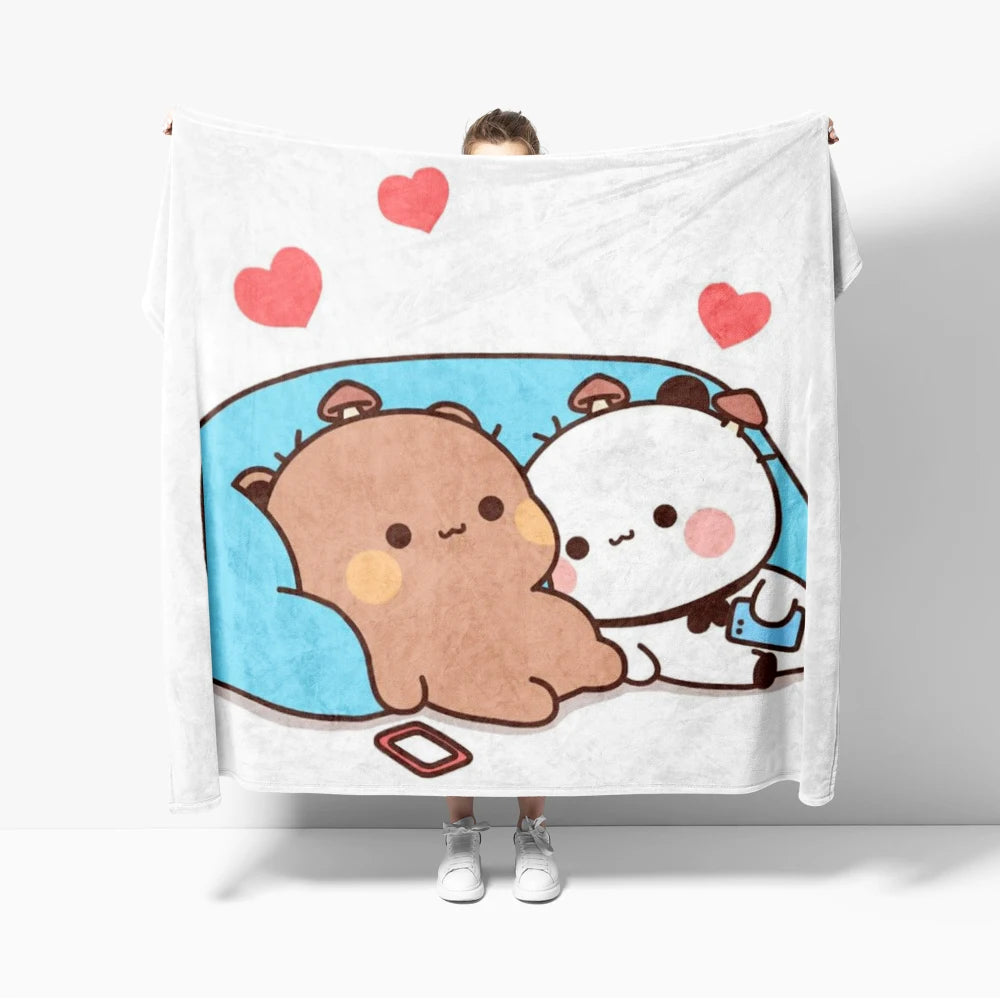 Cozy Cartoon Flannel Throw Blanket for Kids and Sofa