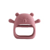 Baby Teething Gloves with Cartoon Bear Design