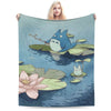 Cozy Grey Totoro-Inspired Fleece Throw Blanket