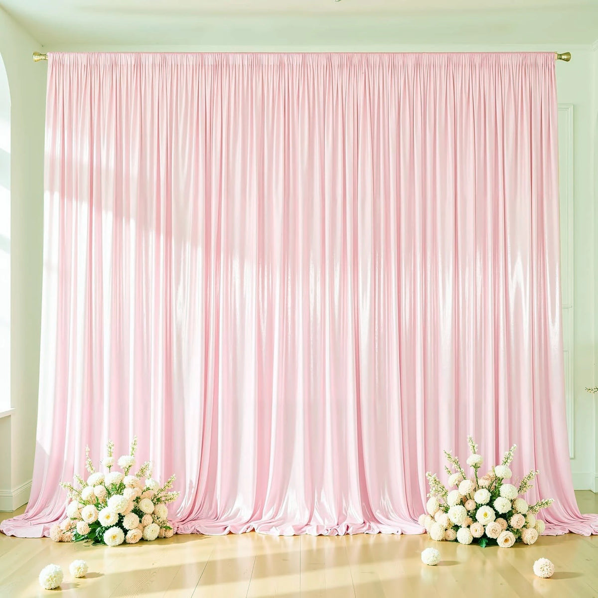 Shimmering Satin Backdrop Curtain Panels
