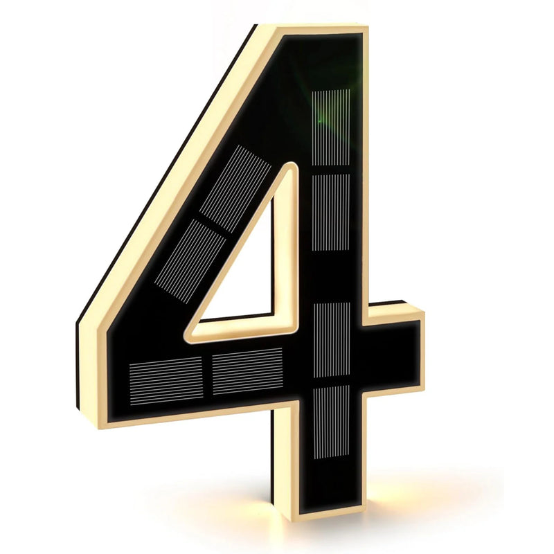Modern Solar-Powered LED House Number Sign