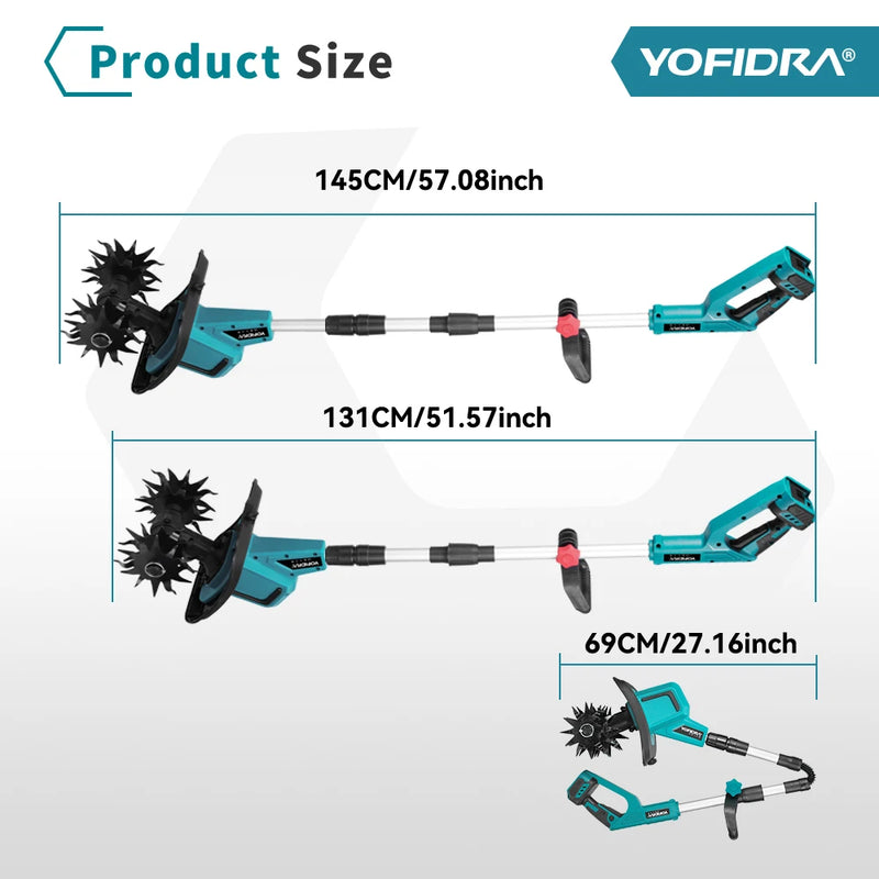 1500W Brushless Cordless Garden Tiller & Cultivator