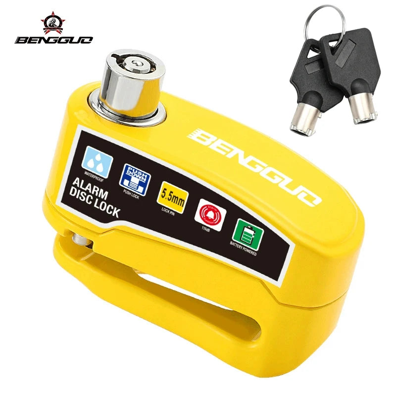 Motorcycle Disc Brake Lock with 110dB Alarm