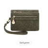 Vintage PU Leather Foldable Clutch Wallet with Wrist Strap