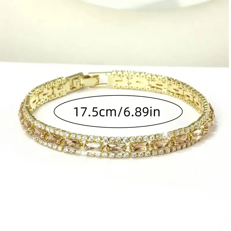 14K Gold Plated Tennis Bracelet with Cubic Zirconia