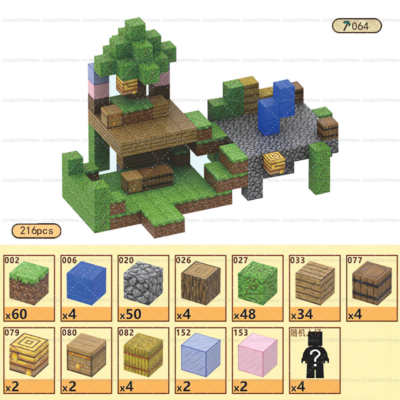 Magnetic Building Blocks Mine World Cube Set