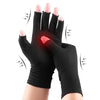 Black fingerless compression gloves with a red glowing area on the palm and fingers