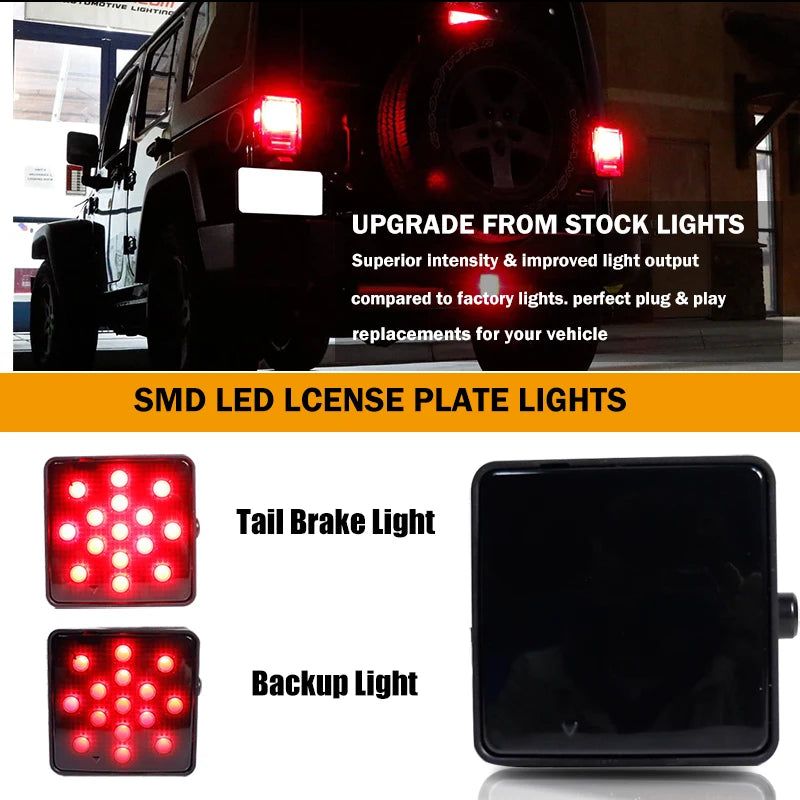 LED Trailer Hitch Receiver Cover with Brake & Tail Lights