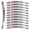 A set of 15-inch ARC-EDGE tooth reciprocating saw blades for wood pruning, featuring various blade configurations.