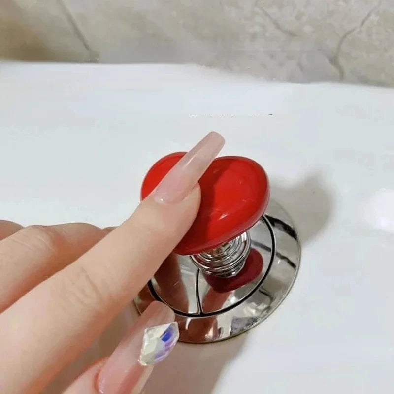 Heart-Shaped Toilet Flush Button