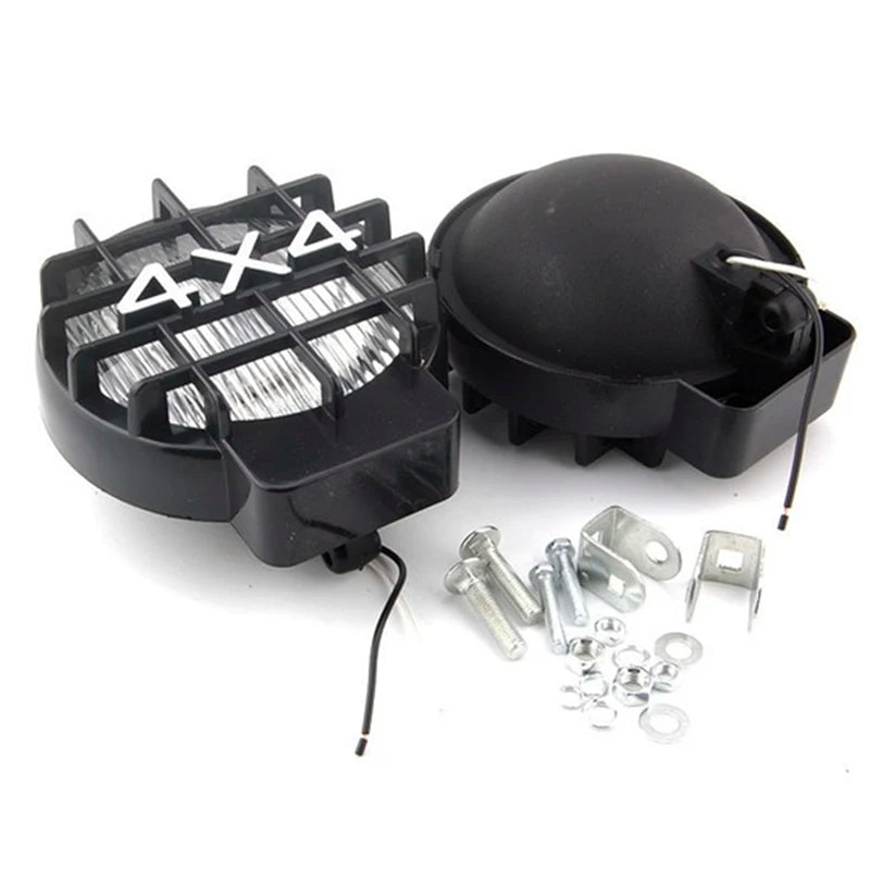 A black 4x4 LED-Halogen fog light assembly for trucks and SUVs.