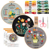 Beginner Embroidery Kit with Stamped Patterns and Tools