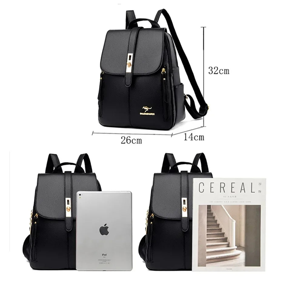 Vintage Leather Women's Backpack with Spacious Interior
