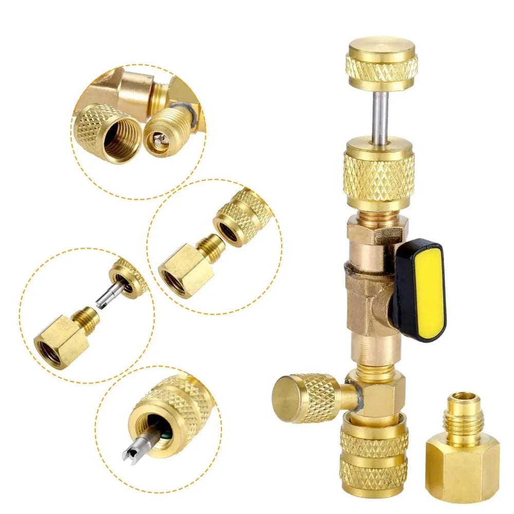 Dual-Size Refrigerant Valve Core Remover & Installer Kit with 10 Spare Cores