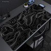 Large Abstract Desk Mat with Stitched Edges