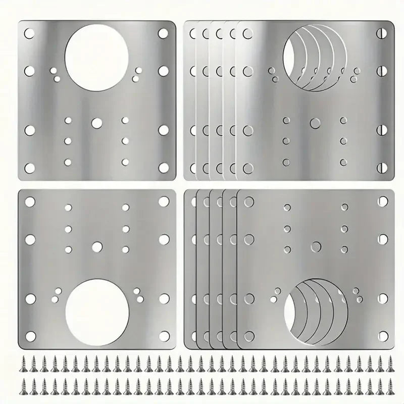 Stainless Steel Hinge Repair Plate Set for Cabinet Doors