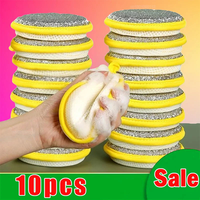Double-Sided Dish Scrub Sponges for Kitchen Cleaning